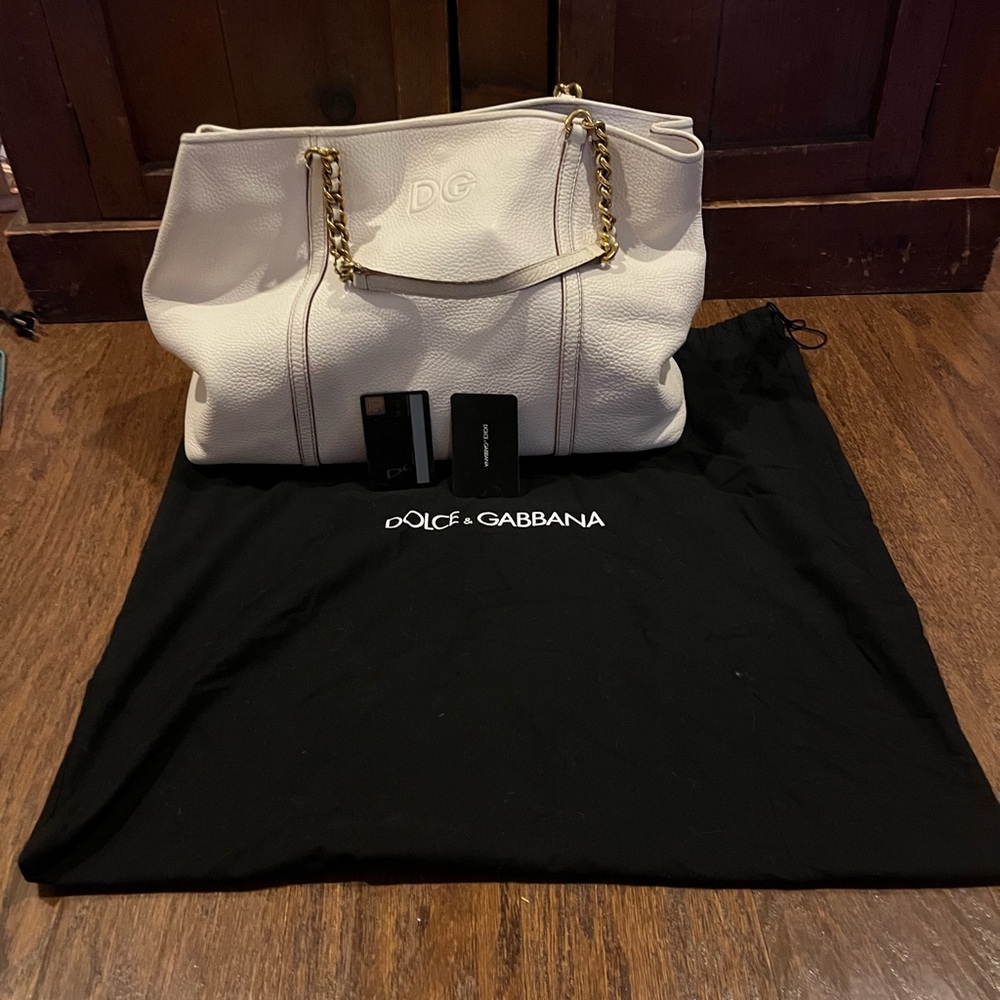 Dolce & Gabbana  Leather Chained Tote with Tags and Dustbag
